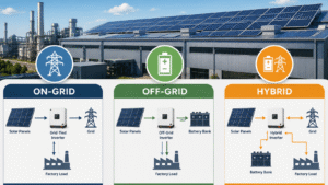 On-Grid vs Off-Grid vs Hybrid Solar for Factories